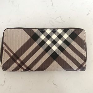 Brown plaid clutch